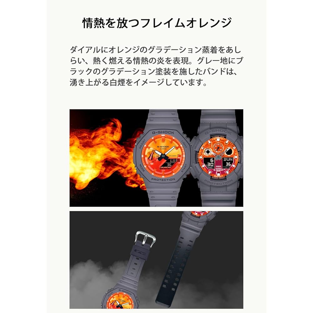 Casio G-Shock GA-2100FL-8AJF Men's Watch Gray Flame Inside Series 200m Water Resistant