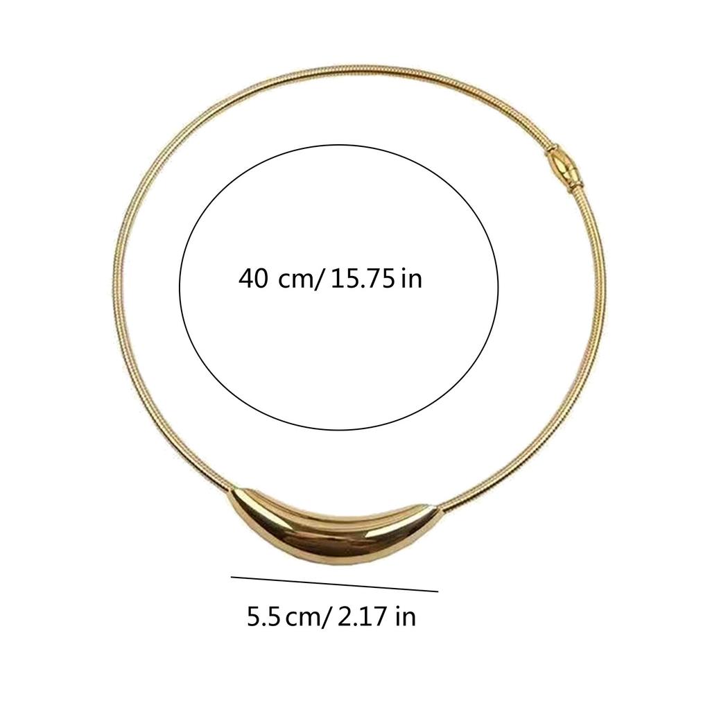 Unique Metal Curved Tube Necklace Stylish and Personalized Choker Necklaces Ergonomic Collar for Party Nightclub