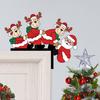 Holiday Door Frame Ornament Christmas Wooden Corner Decor with Snowman/Elk Designs, Seasonal Sticker Ornament, Decorative Topper for Home Decoration