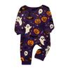 Family Matching Halloween Printed Pajama Set with Long Sleeve Top and Pants
