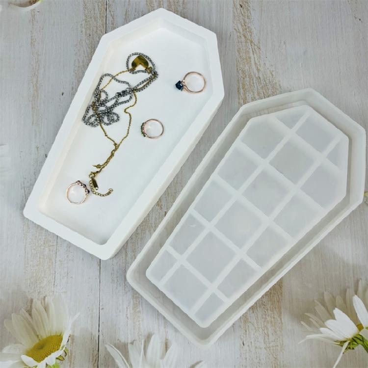 Coffin Shaped Resin Tray Molds for Making Jewelry Tray Display Stand