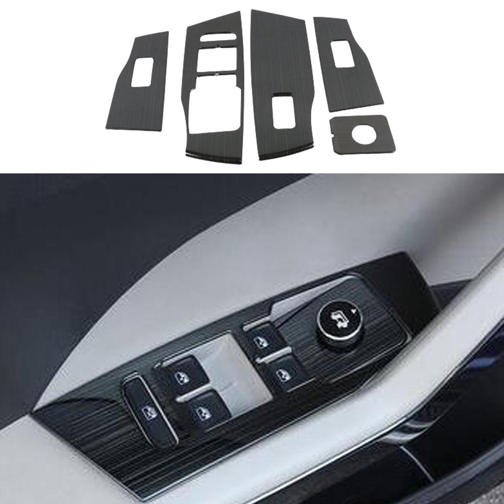 Stainless Steel Gear Box Panel Cover Brushed Black Door Audio Speak Sound Trim Frame For Volkswagen VW T-cross Tcross -