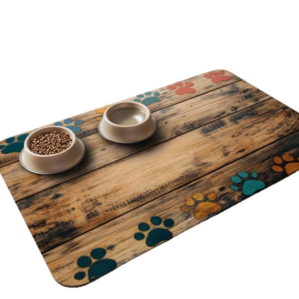 Diatomite Pet Feeding Mat, Non-Slip Quick Dry Dog Cat Food Mat, Stain Resistant Easy Clean Pet Placemat