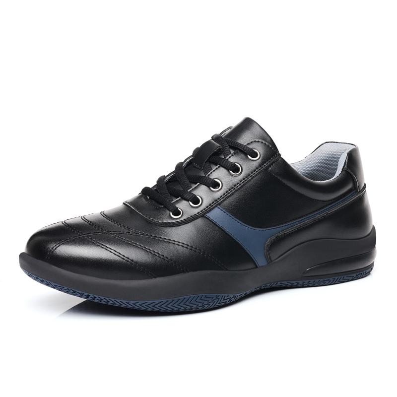 

Модные повседневные кожаные мужские кроссовки для улицы Tenis Masculino для мужчин Модная повседневная обувь Новые противоскользящие мужские спортивные туфли Обувь для трекинга 44 чёрный