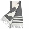 Great HERMES Scarf love story With fringe gray cashmere Women Used