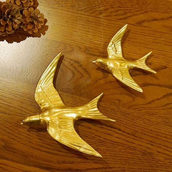 Wall Decor Birds, Small & Large Sizes, Set of 2 (Gold)