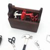 1Set 1:12 Dollhouse Miniature Toolbox Handmade Tools Sets Model Furniture Accessories For Doll House Decor Toys Decorative Props