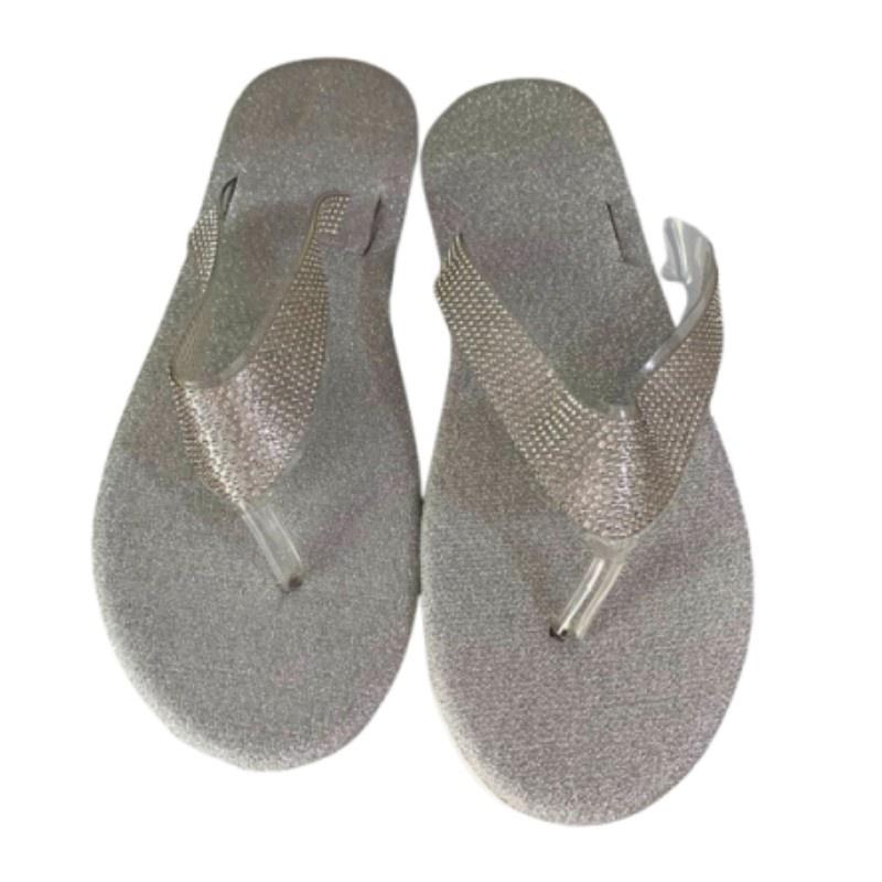 2022 Summer New Arrivals Plus Size Casual Rhinestone Flat Women's Slipper In Stock
