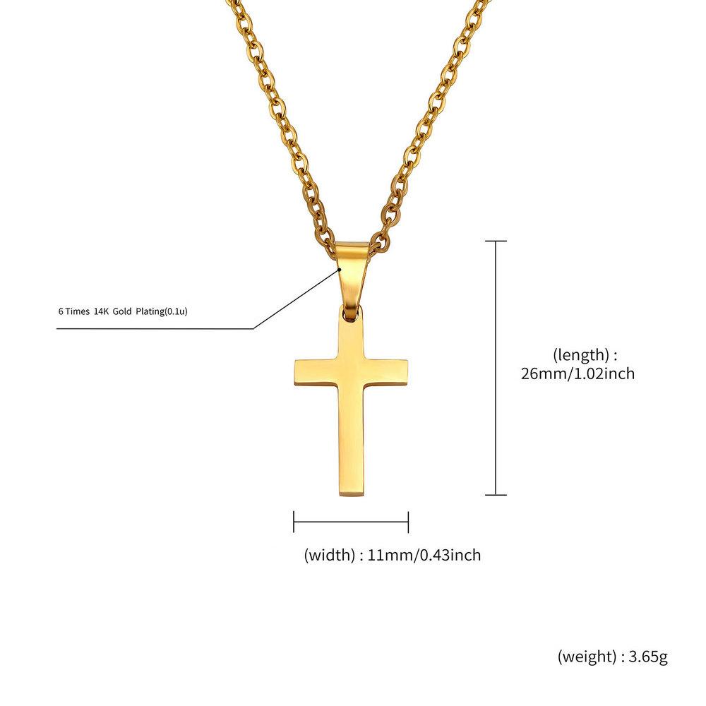 Hip Hop Cross Pendant Necklace for Men Women Minimalist Unisex Stainless Steel Smooth Rock Jewelry Trendy Couple Gifts