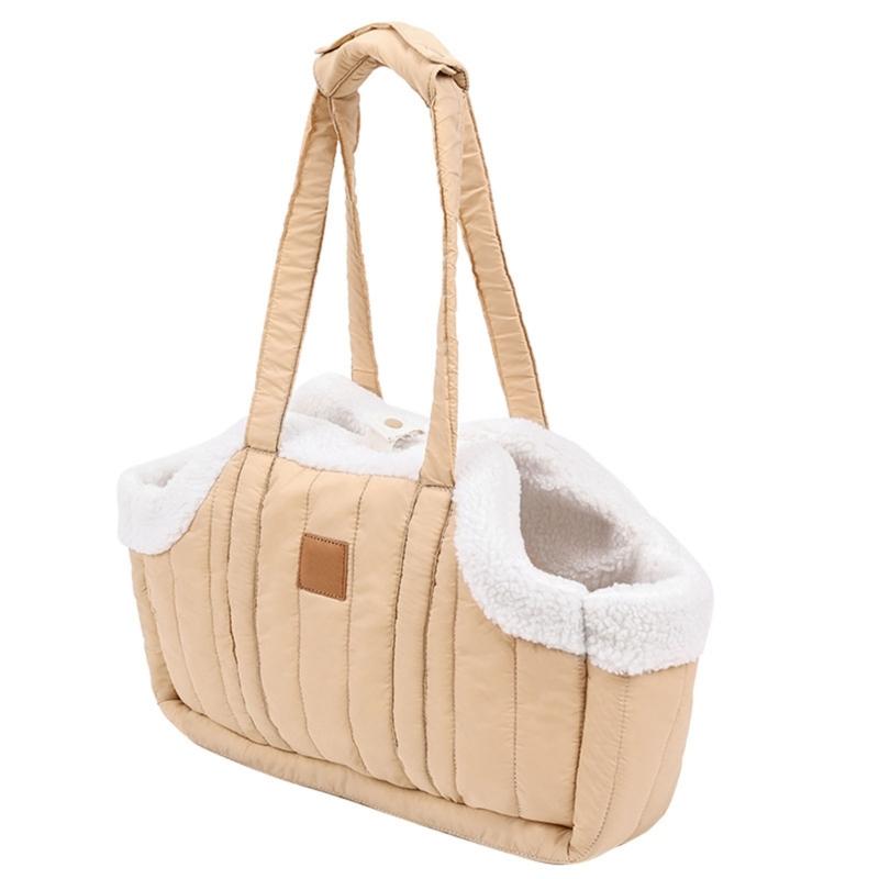 

Сумки-переноски для питомцев Сумка-тоут Сумка для питомца Сумка для прогулок Путешествия для щенков Уличные путешествия Портативная мягкая наплечная сумка жёлтый/бежевый