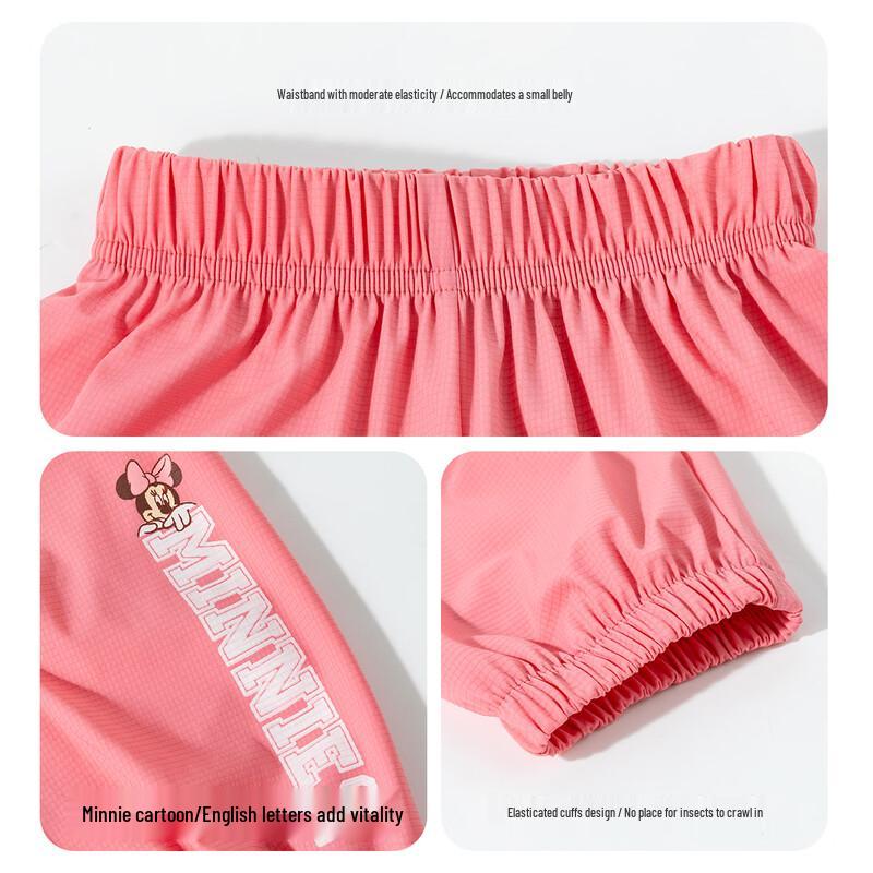 Disney Girls' Minnie Mouse Spring/Summer Breathable Anti-Mosquito Casual Trousers