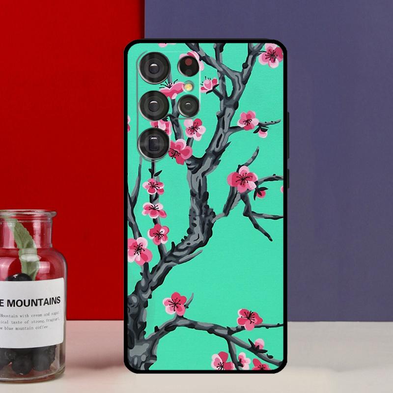 Cherry Blossom Floral Funda Case For Samsung Galaxy S25 Ultra S9 S10 S20 S21 FE S22 S23 Plus S24 Ultra Phone Cover