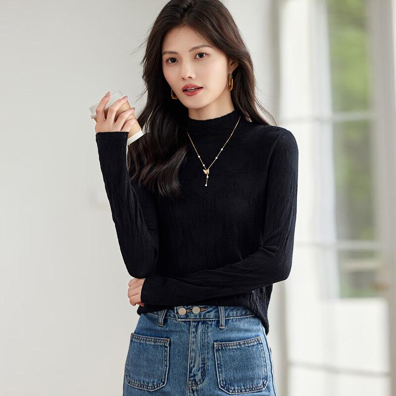 Women's 100% Fine Merino Wool Mock Neck Base Layer Sweater