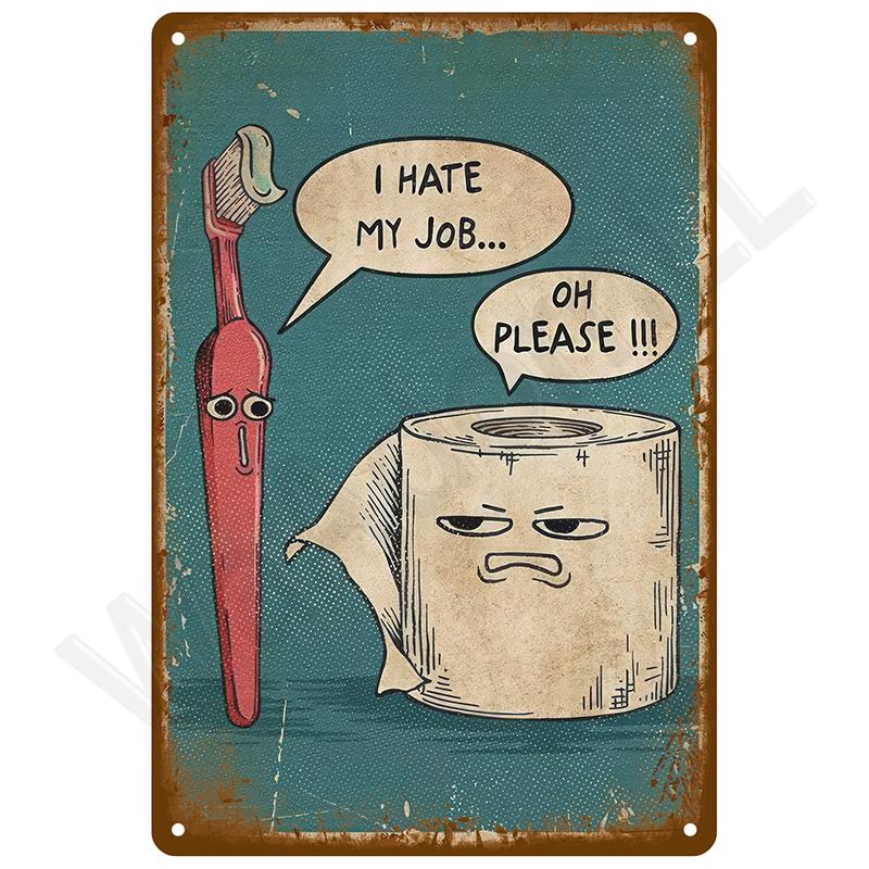 Retro Wall Art Mural Outdoor House Bathroom Home Room Decorations Decor Vintage Metal Signs Plates Tin Sign Posters Man Cave Bar
