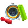 Garlic Grater Plate Set in Ceramic with Peeler, Brush and Fine Teeth for Cooking Tasks, Table Service and Meal Work