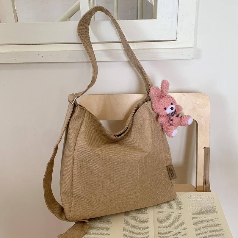 

Summer canvas bag women s new versatile shoulder messenger bag large capacity tote bag class bag хаки