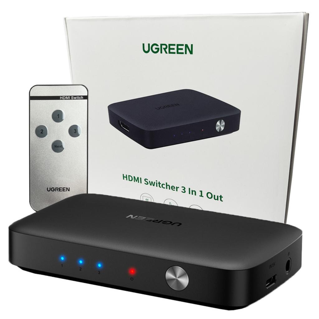 Switch Ugreen Cm332 3W1 Hdmi 1.4 4K 30 Hz (Black)