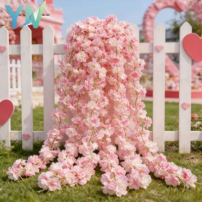 1/3/5 Stück Künstliche Kirschblüten-Ranke Künstliche Blumenranke zum Abdecken, Umwickeln, Dekorieren Künstliche Efeuranke Dekoration