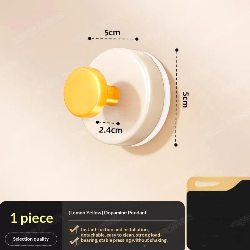Multi-Purpose Suction Cup Wall Hooks Cute Colorful Strong Adhesive No Drilling for Bathroom Shower Kitchen Storage