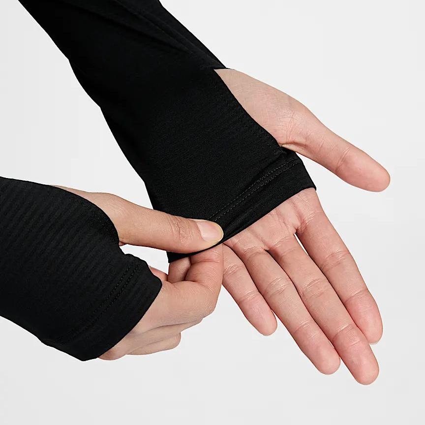 Nike Dri-FIT UV Victory Sun Protection Quick-Dry Long Sleeve Golf Shirt Women Tops Black White DH2069-010