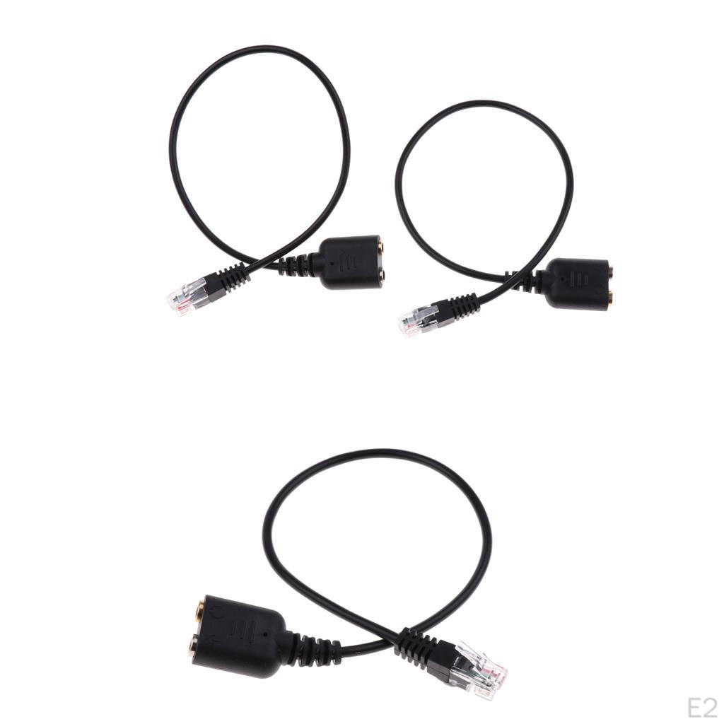 RJ9 To Dual 3.5mm Headphone Female Converter Telephones Adapter Audio Cable