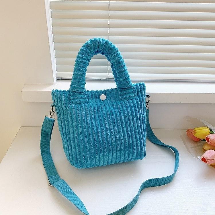 Lightweight Quilted Nylon Bucket Bag Casual Corduroy Handbag For Women 2022 StyleM