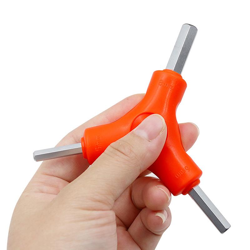 1 Pcs 3 In 1 Trigeminal Hex Key Set 2.5/3/4/5/6/8Mm Chrome Vanadium Steel Hand Tools Bicycle Maintenance Tools