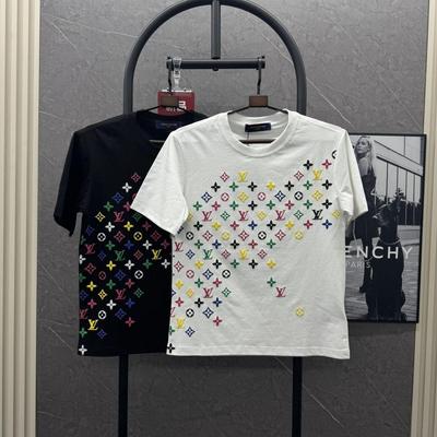 2026 Oversized Monogram Print T-shirt, All Over Pattern Lightweight Unisex Couple Tee