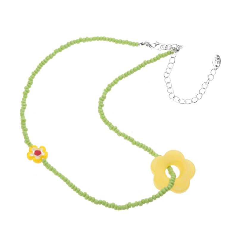 

Flowe Beaded Choker Pendant Necklaces Beaded Chain Choker Jewelry Party Jewelry Jewelry Gift Resin Material for Women 1 жёлтый