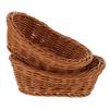2Pcs Imitation Rattan Storage Baskets Plastic Baskets for Kitchen Organizers Dining Room Hotel Office Shopping Mall Food Storage