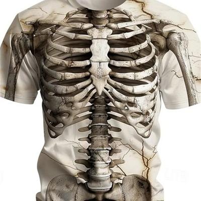Summer Classic Clothing 3D Print Cool Skulls Skeleton Graphic Casual Tees Street Style Men's T Shirt Short Sleeve O-Neck Tops
