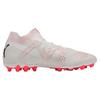 Puma Future Ultimate Round Toe Lace-Up MG (Rubber Short Stud) Artificial Turf Breathable Durable Soccer Shoes Unisex Soccer Shoes White Red 107358-01