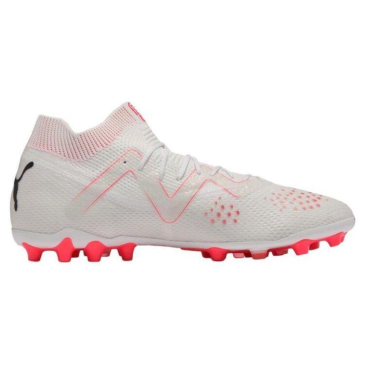 Puma Future Ultimate Round Toe Lace-Up MG (Rubber Short Stud) Artificial Turf Breathable Durable Soccer Shoes Unisex Soccer Shoes White Red 107358-01