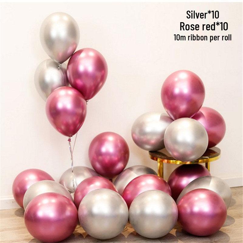 Romantic Metallic Balloons Set for Weddings, Bedrooms, and Birthdays