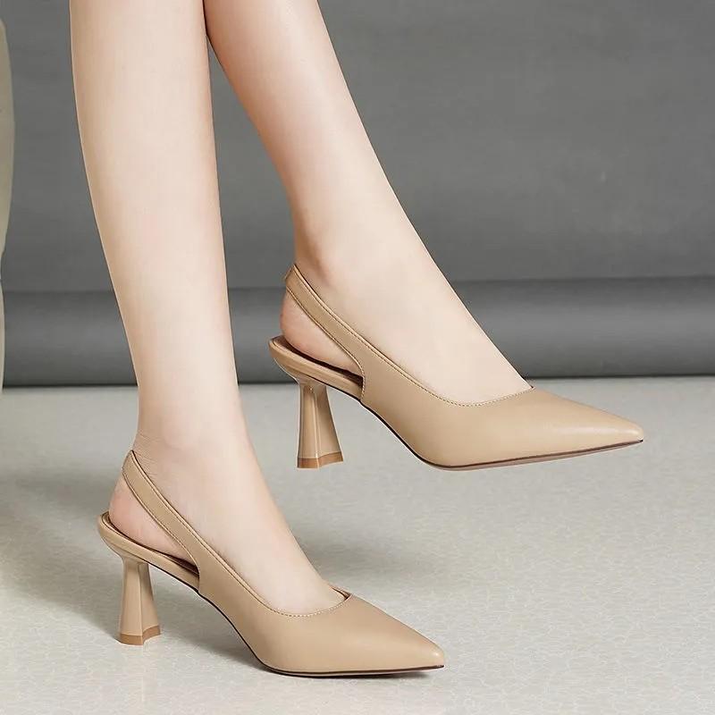 Fashion Elegant Wear-resistant Bag-toe Casual Back Strap Sandals Women Sandals 2025 New Summer Fashionable Comfortable High Heels Shoes