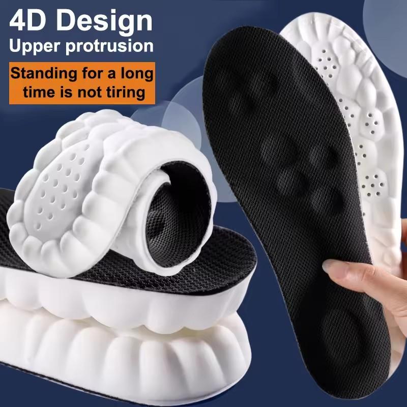 

1pair Latex Sport Insoles Soft High Elasticity Shoe Orthotic Breathable Deodorant Shock Absorption Cushion Arch Support Insole EU35-36 чорний