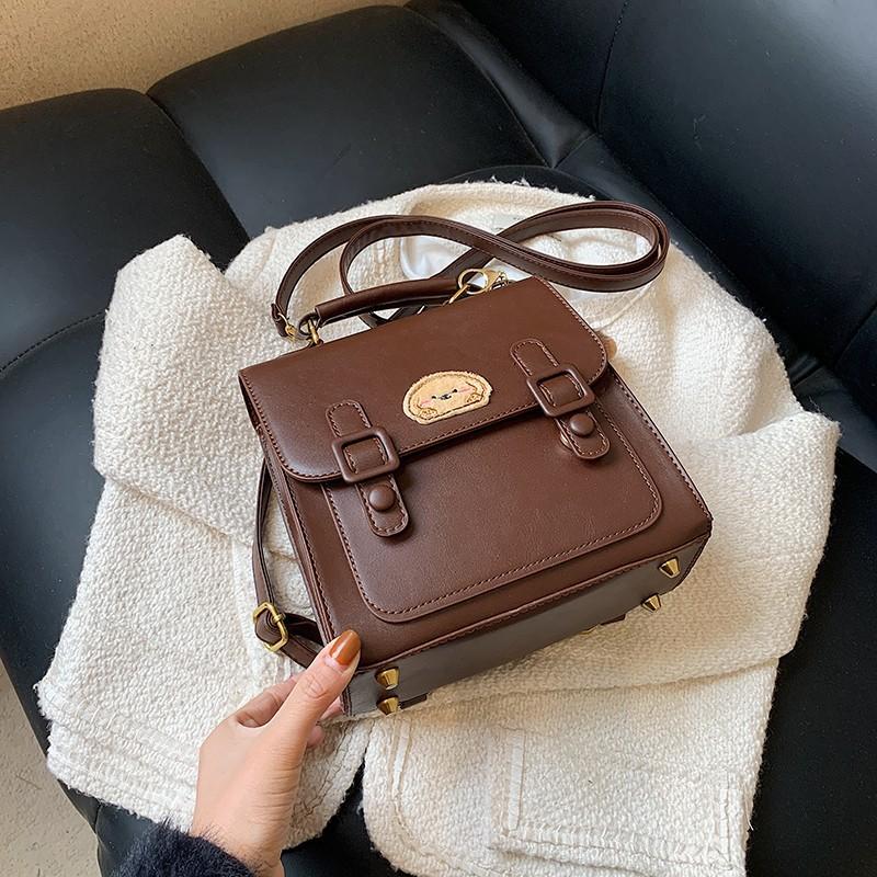 Maillard retro plaid travel small backpack women's high-end messenger bag versatile commuter backpack