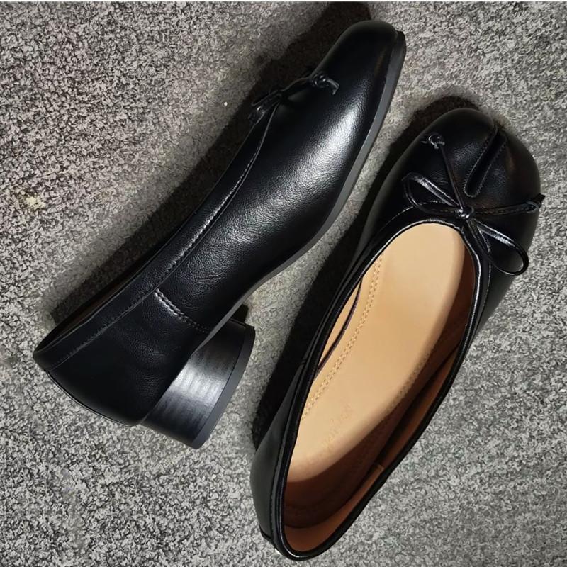 Escarpins plissés de créateur à bout fendu pour femmes, confortables en cuir souple, à talons bas de 3,5 cm, ballerines décontractées Tabi, chaussures mocassins