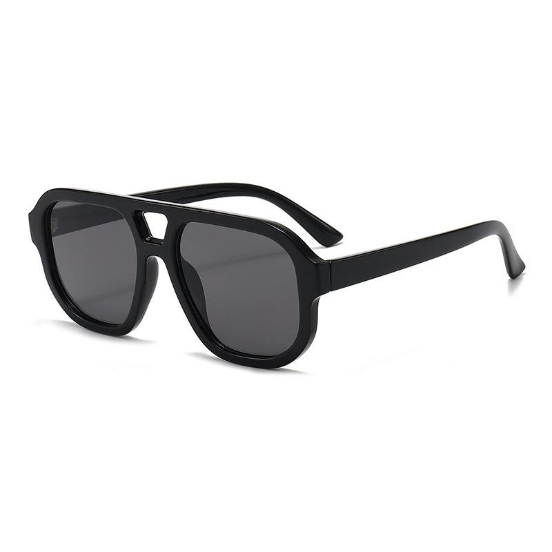 Retro Trendy Large Frame Aviator Unisex Sunglasses чёрный