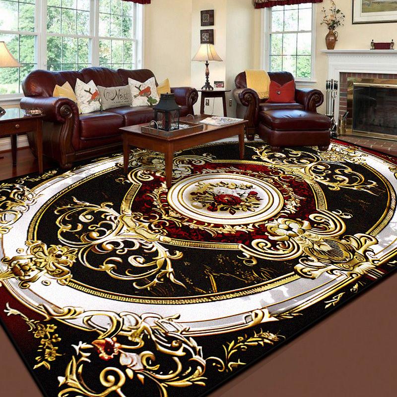 Retro Luxusní Měkké Koberce do Obývacího Pokoje Evropská Dekorace Pohovková Zóna Protiskluzové Podložky na Podlahu Ložnice Nádherný Koberec Přizpůsobitelný
