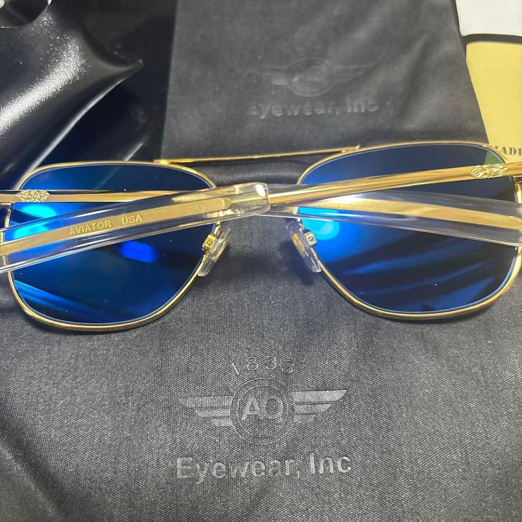 Used AMERICAN OPTICAL Sunglasses Gold Made in USA 100%UV
