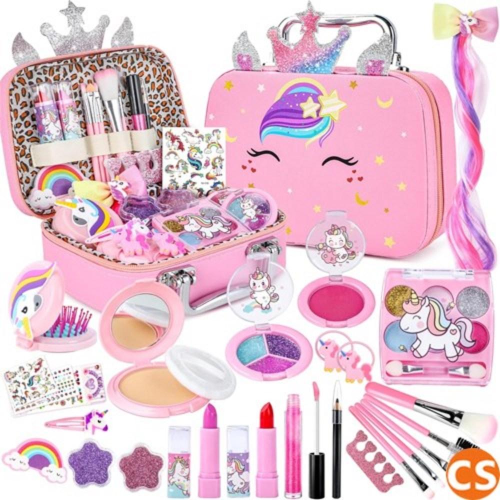 مجموعة مستحضرات تجميل للأطفال على شكل وحيد القرن اللامع من Princess Shiny Unicorn، مجموعة مستحضرات تجميل ظلال العيون الملونة، هدية عيد الميلاد والكريسماس لابن الأخ، قطعة واحدة