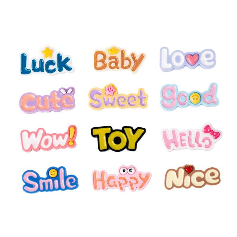 Colorful Epoxy Resin Letter Sign for DIY Projects: Phone Case Decals, Fridge Magnets, Shoe Buckles