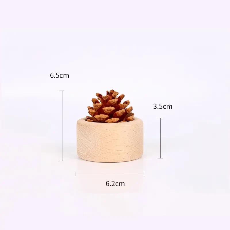 

Буковый Деревянный Диффузор для Безпламенной Ароматерапии в Виде Сосновой Шишки для Дома или Автомобиля