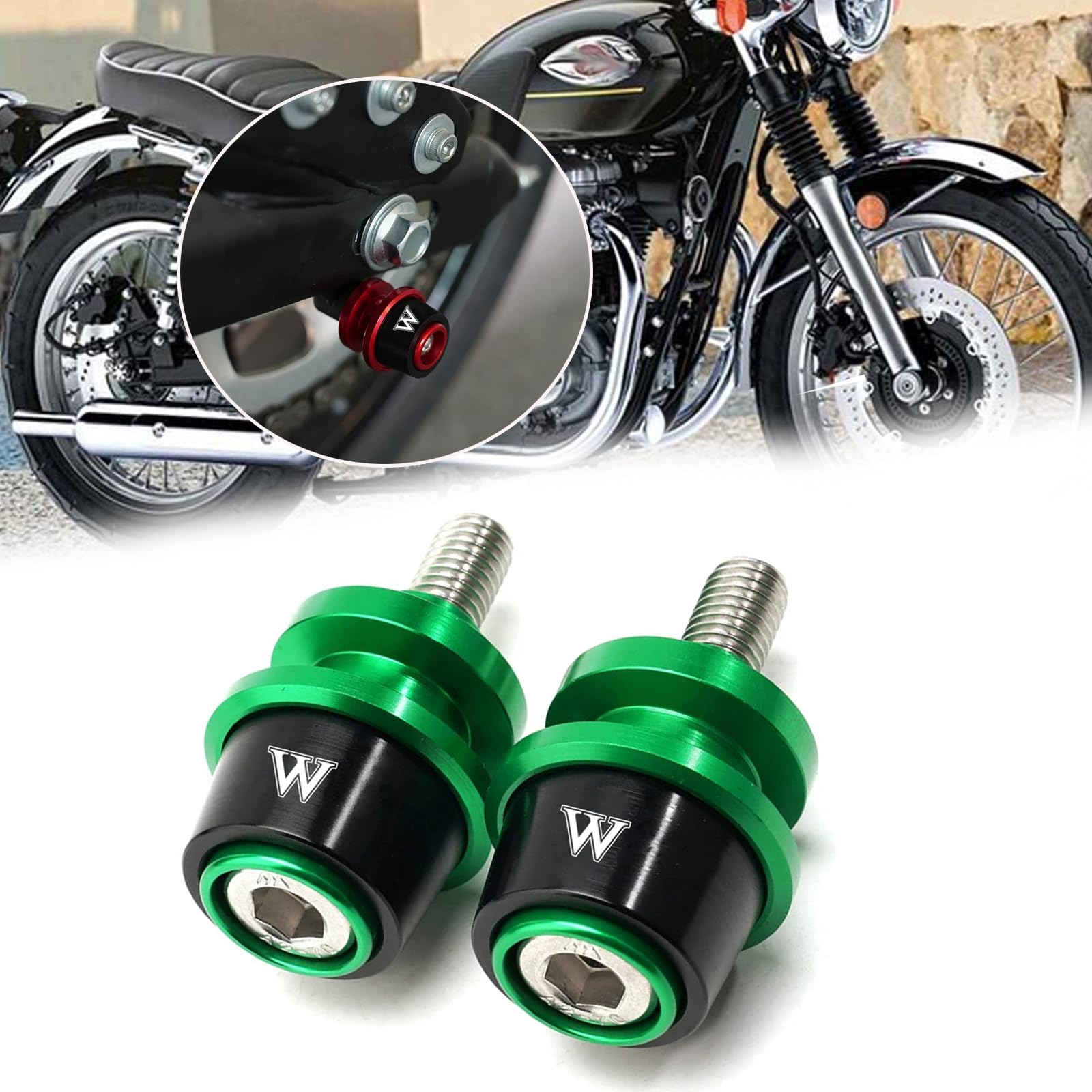 

For W230 W250 W400 W650 W800 2022 2025 CNC Aluminum Alloy 0.4 inch (10 зелёный