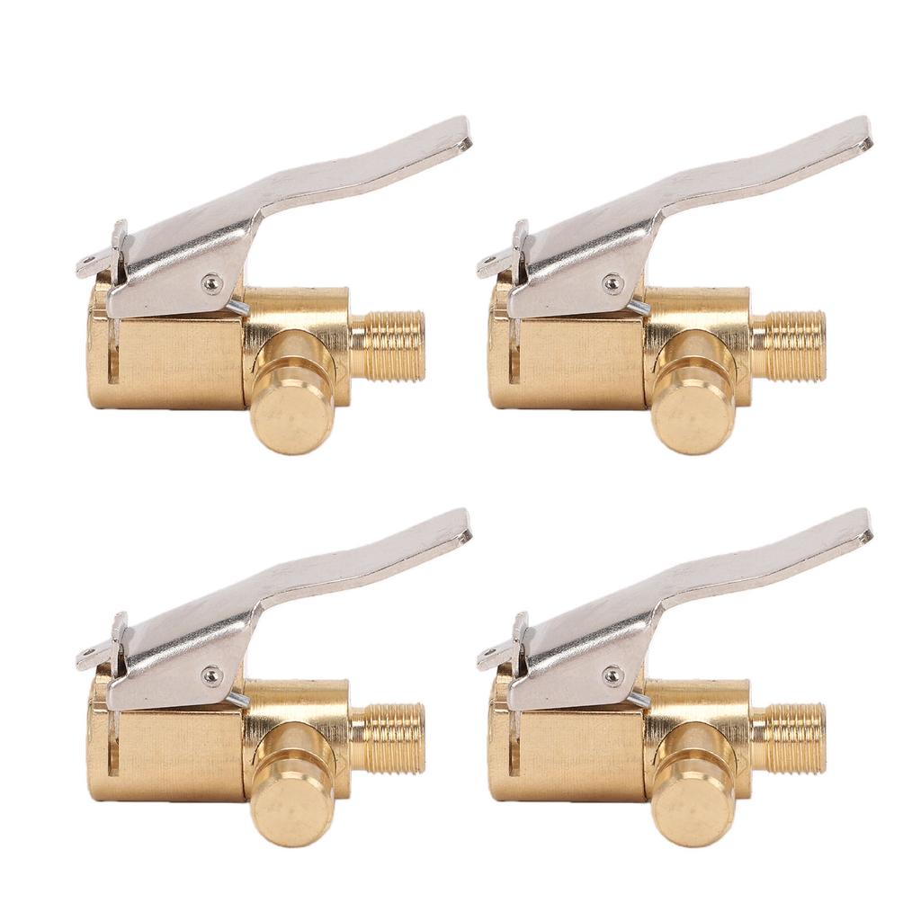 4PCS Tire Inflator Nozzle Adapter Connectors Brass Locking Tire Air Chucks Fit for Schrader Valve