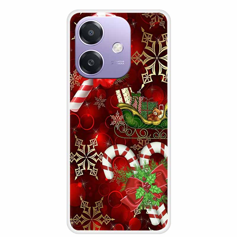 Christmas Phone Cases for OPPO A3 A3x 4G 5G Case Transparent Snowman Soft Santa Claus Silicone Back For A3 A3x TPU Clear Cases