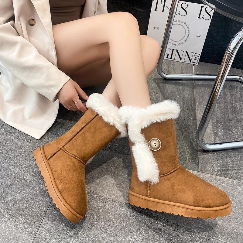 Fashion Women Winter Warm Shoes Anti-slip Comfortable Flats Female Snow Boots Shoes for Women