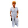 Plus Size Women's Fashion Casual Button Jumpsuit - European and American Style