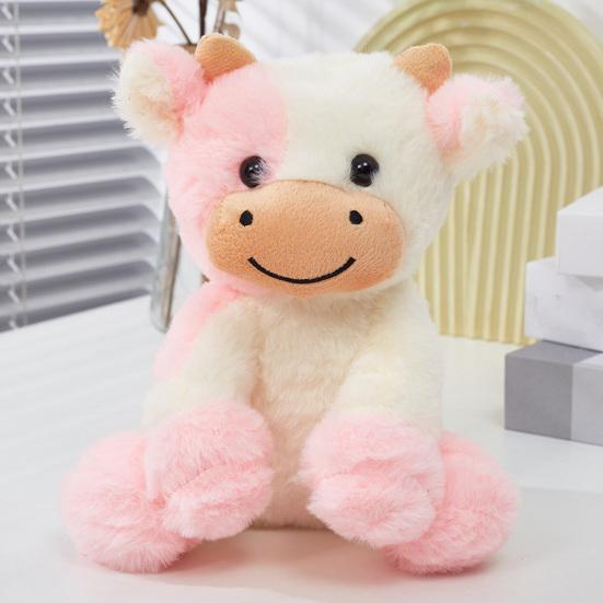 Cow Plush Stuffed Animal Toy 9 Inch Cow Plush Keychain Fluffy Cow Portable Stuffed Toy Perfect Birthday Gift